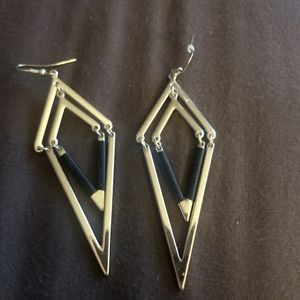 Gold triangular earrings